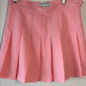 American Apparel Pink Pleated Mini Skirt Preppy Tennis Style Size S